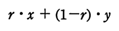 r・x ＋ (1−r)・y