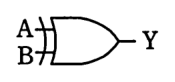 排他的論理和（XOR）素子。入力 A，B，出力 Y。