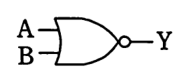 否定論理和（NOR）素子。入力 A，B，出力 Y。