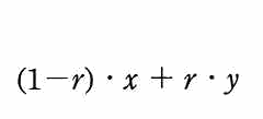 (1−r)・x ＋ r・y